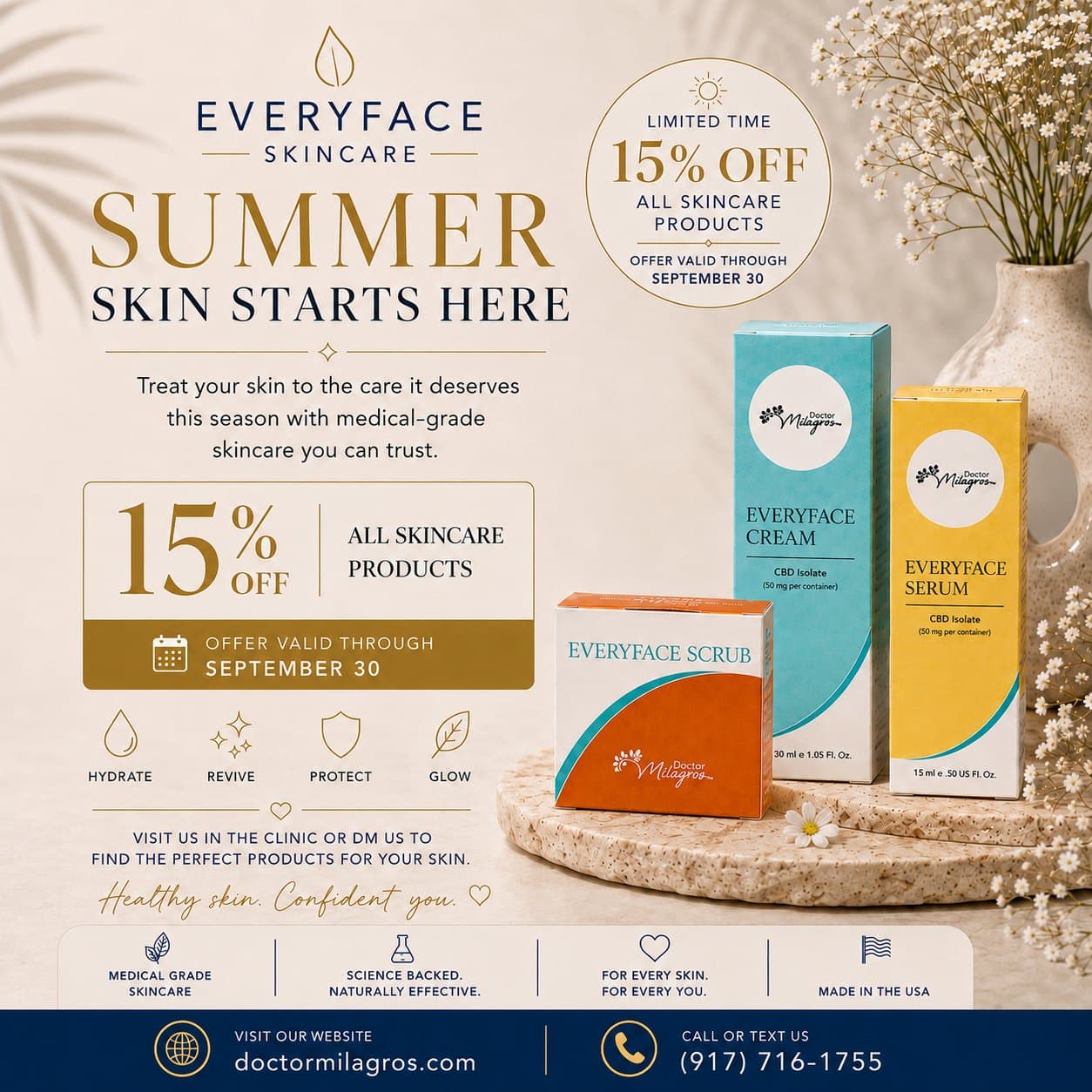 Doctor Milagros — Summer Skin Starts Here, 15% off all skincare products through September 30